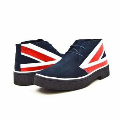 British Walkers Playboy Union Jack Men's Red White And Blue Suede Chukka Boots Shoes by British Walkers – Don't Panic Shoes