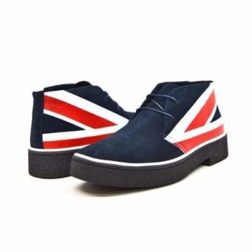 British Walkers Playboy Union Jack Men's Red White And Blue Suede Chukka Boots Shoes by British Walkers – Don't Panic Shoes