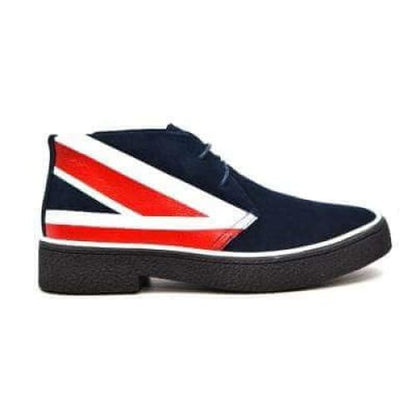 British Walkers Playboy Union Jack Men's Red White And Blue Suede Chukka Boots Shoes by British Walkers – Don't Panic Shoes