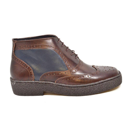 British Walkers Playboy Wingtip Men's Brown And Navy Leather Chukka Boots Shoes by British Walkers – Don't Panic Shoes