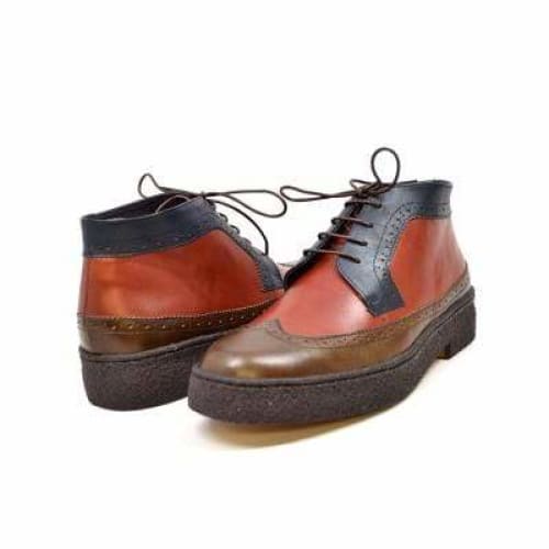 British Walkers Playboy Wingtip Men's Three Tone Olive Combo Leather Chukka Boots Shoes by British Walkers – Don't Panic Shoes