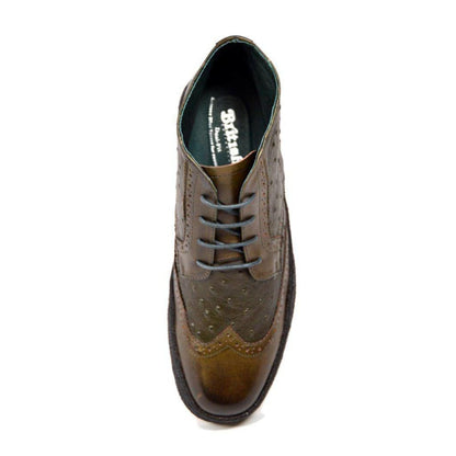 BritiSh Walkers Playboy Wingtip – Ostrich Leather Men’s Limited Edition Chukka Boot | Exotic Heritage Craft With Premium Luxe Detail Shoes by British Walkers – Don't Panic Shoes