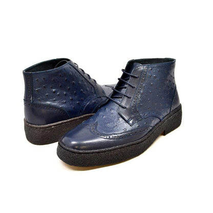 BritiSh Walkers Playboy Wingtip – Ostrich Leather Men’s Limited Edition Chukka Boot | Exotic Heritage Craft With Premium Luxe Detail Shoes by British Walkers – Don't Panic Shoes