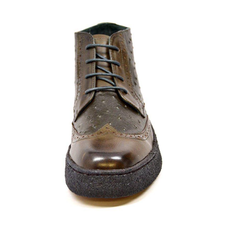 BritiSh Walkers Playboy Wingtip – Ostrich Leather Men’s Limited Edition Chukka Boot | Exotic Heritage Craft With Premium Luxe Detail Shoes by British Walkers – Don't Panic Shoes