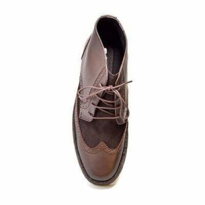British Walkers Playboy Wingtips Limited Edition Men's Brown Leather And Suede High Top Boots Chukka Boots Shoes by British Walkers – Don't Panic Shoes