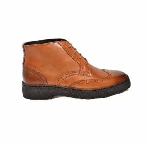 British Walkers Playboy Wingtips Limited Edition Men's Cognac Leather High Top Boots Chukka Boots Shoes by British Walkers – Don't Panic Shoes