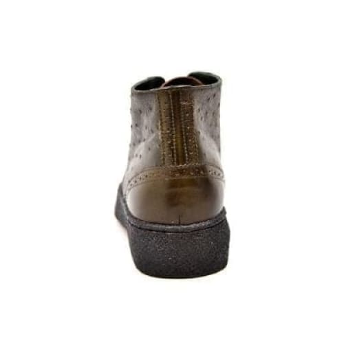 British Walkers Playboy Wingtips Limited Edition Men's Olive Green Ostrich Leather High Top Boots Chukka Boots Shoes by British Walkers – Don't Panic Shoes