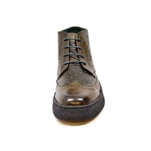 British Walkers Playboy Wingtips Limited Edition Men's Olive Green Ostrich Leather High Top Boots Chukka Boots Shoes by British Walkers – Don't Panic Shoes