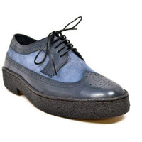 Thumbnail for British Walkers Playboy Wingtips Men’s Navy Blue Leather