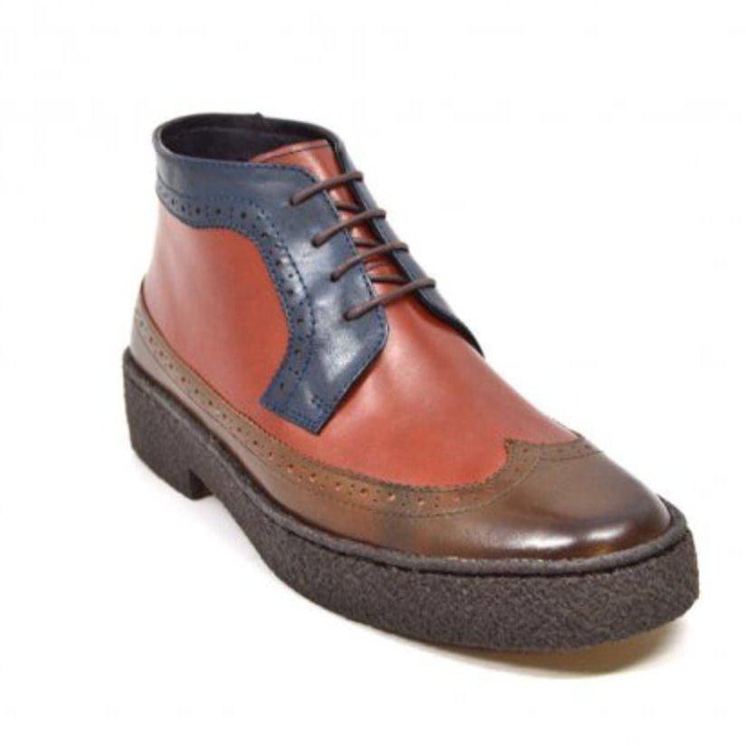 British Walkers Playboy Wingtips Men's Three Tone Olive Combo High Top Lace Up Leather Chukka Boots Shoes by British Walkers – Don't Panic Shoes