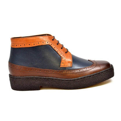 British Walkers Playboy Wingtips Men's Three Tone Olive Combo High Top Lace Up Leather Chukka Boots Shoes by British Walkers – Don't Panic Shoes