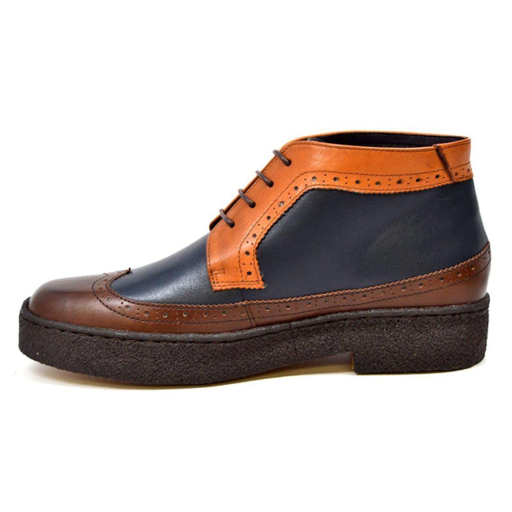 British Walkers Playboy Wingtips Men's Three Tone Olive Combo High Top Lace Up Leather Chukka Boots Shoes by British Walkers – Don't Panic Shoes