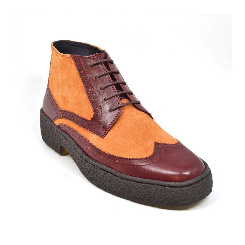 British Walkers Playboy Wingtips Men's Two Tone Leather High Top Boots Chukka Boots Shoes by British Walkers – Don't Panic Shoes