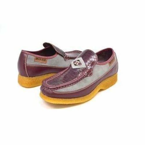 British Walkers Power Men's Burgundy And Gray Snake Skin Leather Shoes by British Walkers – Don't Panic Shoes