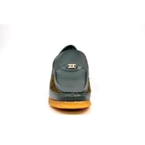 British Walkers Power Men's Green Leather And Suede Crepe Sole Slip Ons Shoes by British Walkers – Don't Panic Shoes