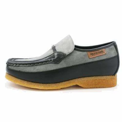 British Walkers Power Men's Grey And Black Suede Old School Slip On Shoes by British Walkers – Don't Panic Shoes