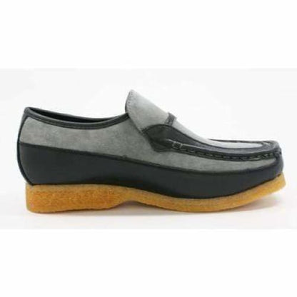 British Walkers Power Men's Grey And Black Suede Old School Slip On Shoes by British Walkers – Don't Panic Shoes