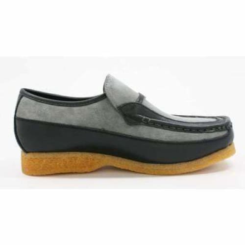 British Walkers Power Men's Grey And Black Suede Old School Slip On Shoes by British Walkers – Don't Panic Shoes