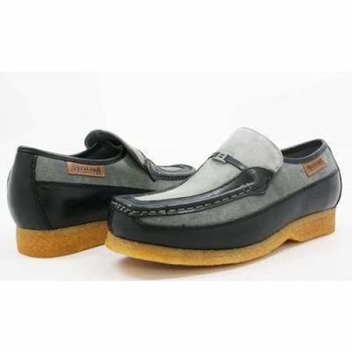 British Walkers Power Men's Grey And Black Suede Old School Slip On Shoes by British Walkers – Don't Panic Shoes