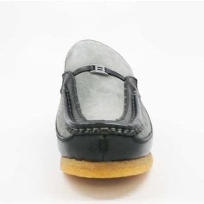 British Walkers Power Men's Grey And Black Suede Old School Slip On Shoes by British Walkers – Don't Panic Shoes