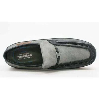 British Walkers Power Men's Grey And Black Suede Old School Slip On Shoes by British Walkers – Don't Panic Shoes