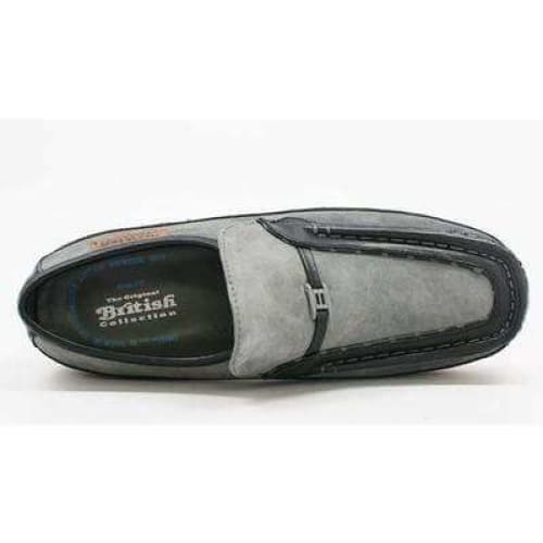 British Walkers Power Men's Grey And Black Suede Old School Slip On Shoes by British Walkers – Don't Panic Shoes