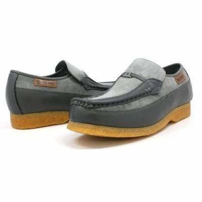 British Walkers Power Men's Grey Suede Old School Slip On Shoes by British Walkers – Don't Panic Shoes