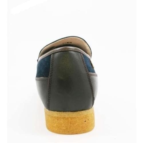 British Walkers Power Men's Navy And Brown Suede Old School Slip On Shoes by British Walkers – Don't Panic Shoes