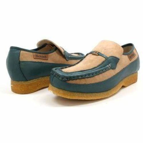 British Walkers Power Men's Tan And Blue Suede Crepe Sole Slip Ons Shoes by British Walkers – Don't Panic Shoes