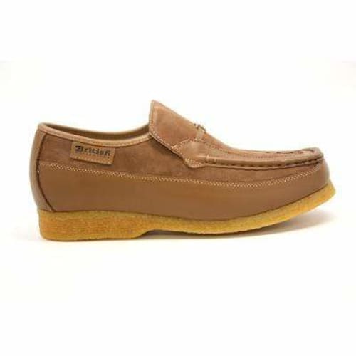 British Walkers Power Men's Tan Leather Crepe Sole Slip Ons Shoes by British Walkers – Don't Panic Shoes