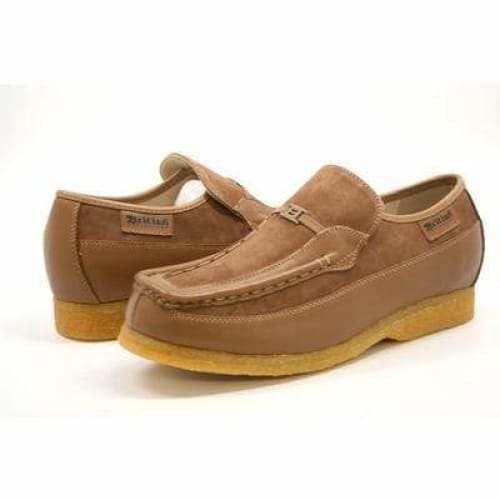 British Walkers Power Men's Tan Leather Crepe Sole Slip Ons Shoes by British Walkers – Don't Panic Shoes