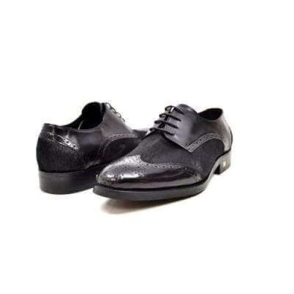 British Walkers President Men's Black Leather And Pony Skin Shoes by British Walkers – Don't Panic Shoes