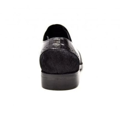 British Walkers President Men's Black Leather And Pony Skin Shoes by British Walkers – Don't Panic Shoes