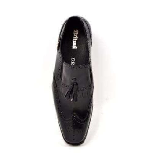 British Walkers Rick Men's Black Leather Slip On Shoes by British Walkers – Don't Panic Shoes