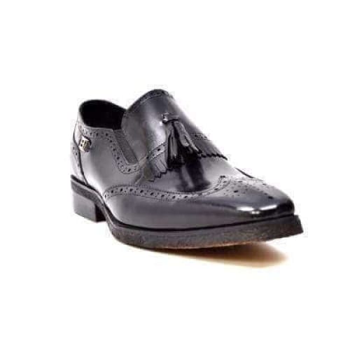 British Walkers Rick Men's Black Leather Slip On Shoes by British Walkers – Don't Panic Shoes