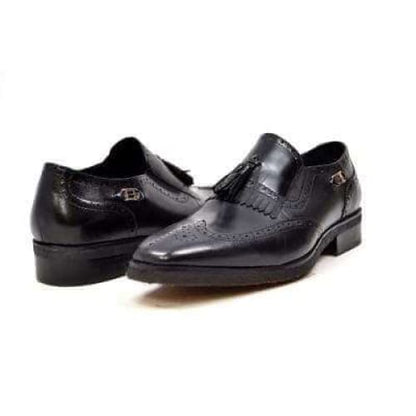 British Walkers Rick Men's Black Leather Slip On Shoes by British Walkers – Don't Panic Shoes