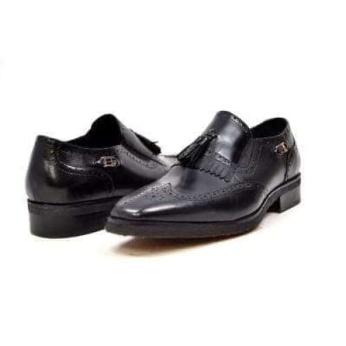 British Walkers Rick Men's Black Leather Slip On Shoes by British Walkers – Don't Panic Shoes