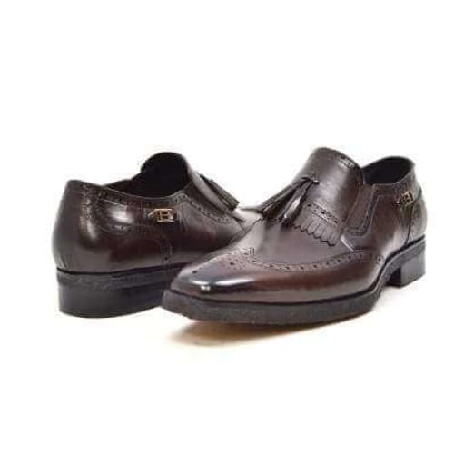 British Walkers Rick Men's Brown Leather Slip On Shoes by British Walkers – Don't Panic Shoes