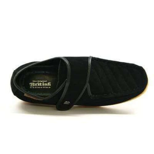 British Walkers Royal Old School Men's Black Leather And Suede Slip Ons Shoes by British Walkers – Don't Panic Shoes