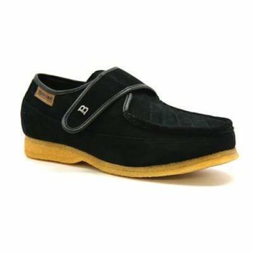 British Walkers Royal Old School Men's Black Leather And Suede Slip Ons Shoes by British Walkers – Don't Panic Shoes