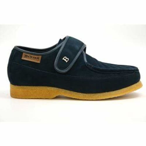 British Walkers Royal Old School Men's Navy Blue Leather And Suede Slip Ons Shoes by British Walkers – Don't Panic Shoes