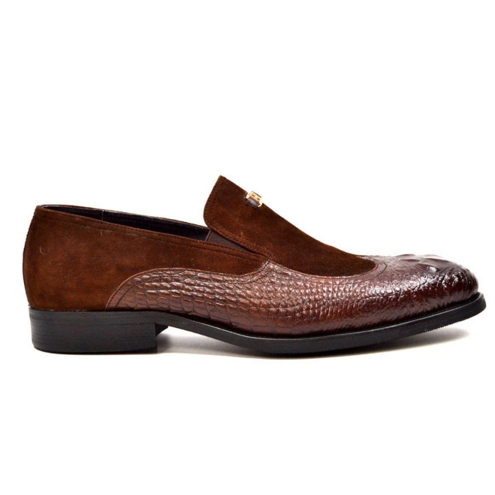 British Walkers Shiraz Croc Men's Crocodile Leather And Suede Loafers Shoes by British Walkers – Don't Panic Shoes