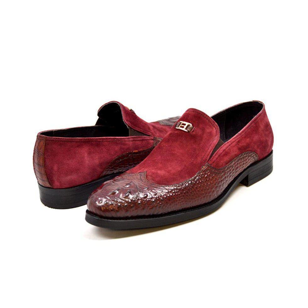 British Walkers Shiraz Croc Men's Crocodile Leather And Suede Loafers Shoes by British Walkers – Don't Panic Shoes