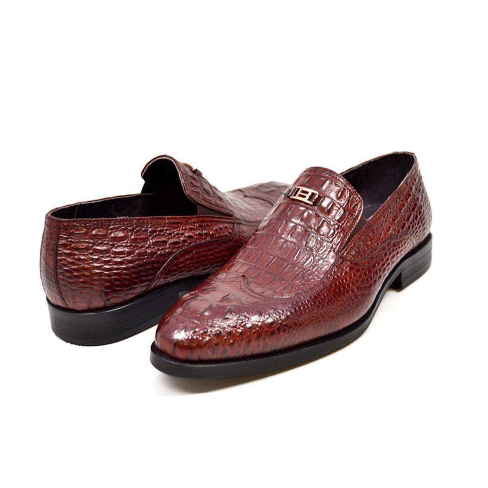 British Walkers Shiraz Croc Men’s Leather Style Shoes