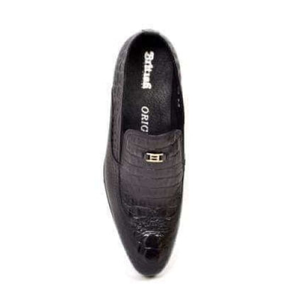 British Walkers Shiraz Crocs Men's Black Crocodile Leather Loafers Shoes by British Walkers – Don't Panic Shoes