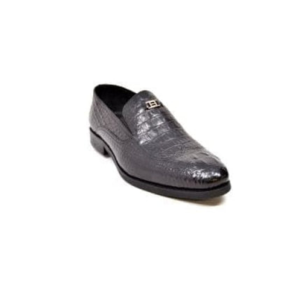 British Walkers Shiraz Crocs Men's Black Crocodile Leather Loafers Shoes by British Walkers – Don't Panic Shoes