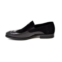 Thumbnail for British Walkers Shiraz Men’s Black Croc Leather And Suede