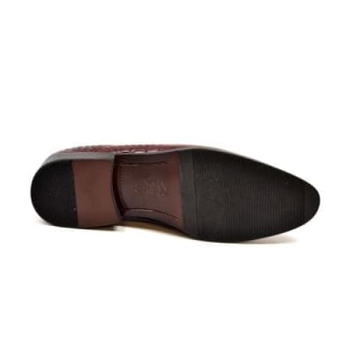 British Walkers Shiraz Men’s Bordeaux Croc Leather Loafers