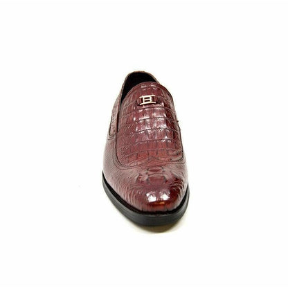 British Walkers Shiraz Men's Bordeaux Crocodile Leather Loafers Shoes by British Walkers – Don't Panic Shoes