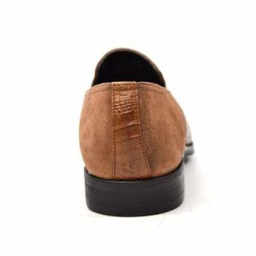British Walkers Shiraz Men's Tan Croc Leather Loafeers
